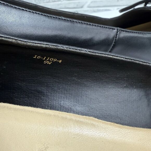 Valley Lane Vintage Women's 9 Wide Black Leather Lace Up Goth Victorian Pumps - Picture 12 of 13